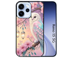 Coque noire taperso pour OPPO Reno 15 et F FS 5G avec motif chouette cerisier protection antichoc personnalisée