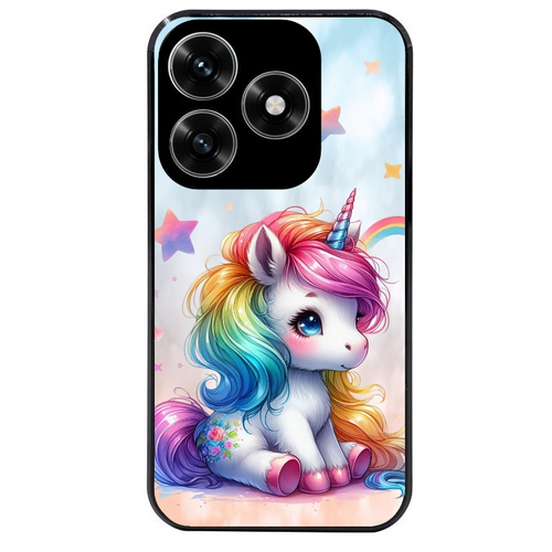 Coque noire taperso pour Honor X6B X5C X5C PLUS avec motif licorne et etoiles protection antichoc personnalisée