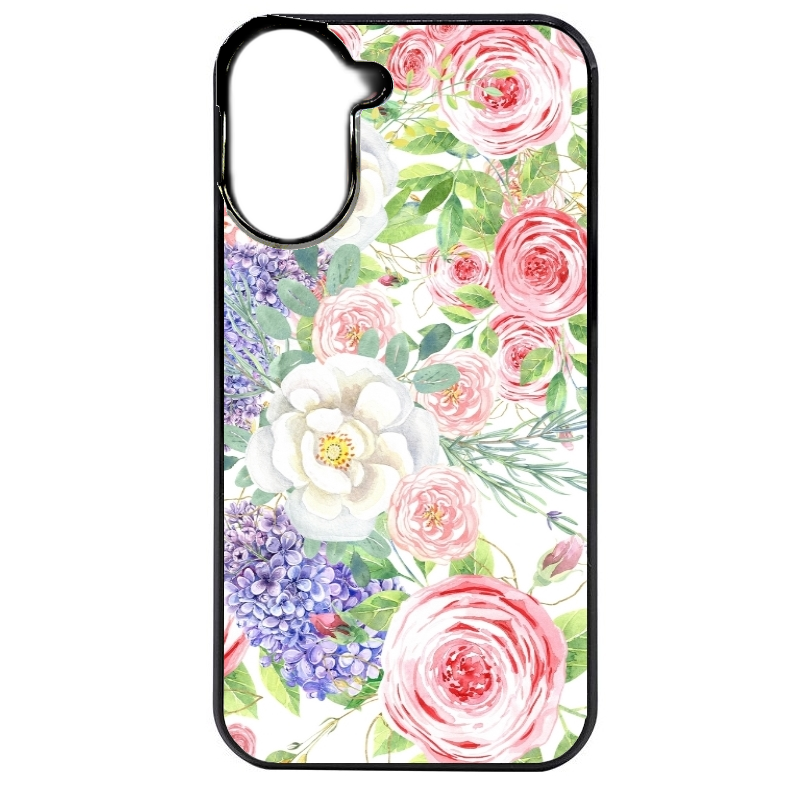Coque noire taperso pour POCO C71 4G avec motif fleur couleur pastel protection antichoc personnalisée
