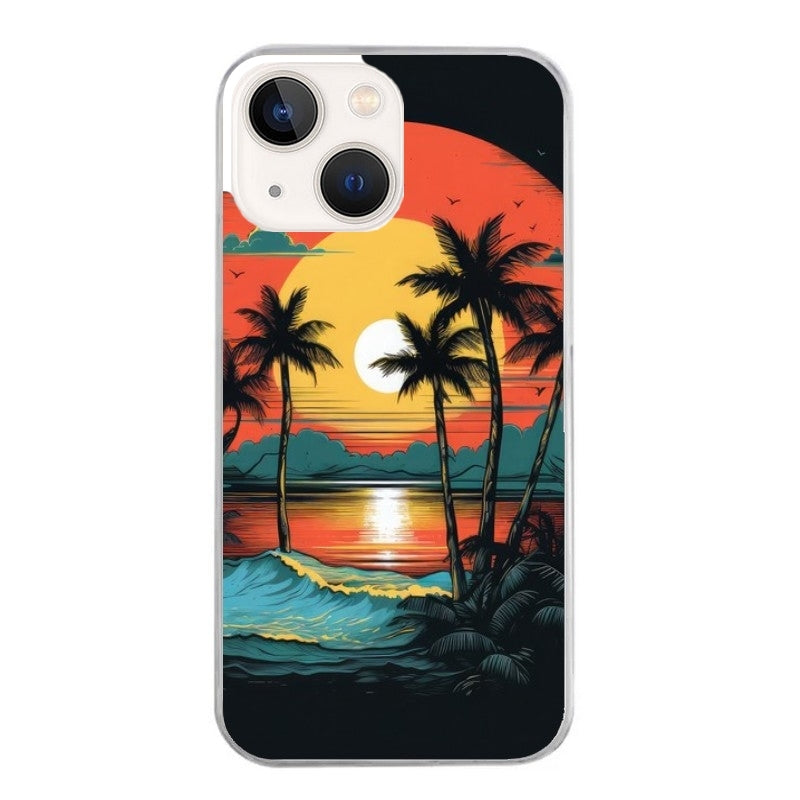 Coque taperso pour Iphone 11 et PRO PRO MAX avec motif hawaii palmier protection antichoc personnalisée