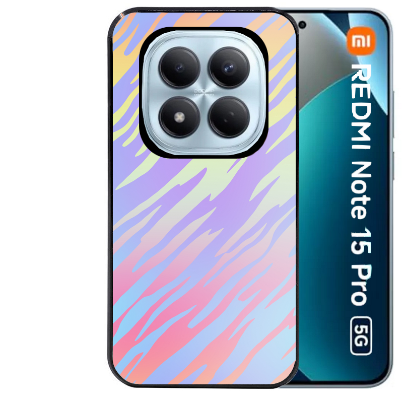 Coque noire taperso pour Redmi Note 15 et PRO PLUS 4G 5G avec motif zebre pastel protection antichoc personnalisée