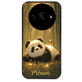 Coque noire taperso pour Redmi A3 avec motif panda et papillon personnalisee protection antichoc personnalisée