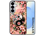 Coque pour Galaxy A08 A18 A28 A38 A58 yin yang fleur cerisier sakura