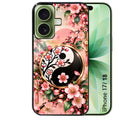 Coque pour Iphone 18 / PRO / PRO MAX / 18E yin yang fleur cerisier sakura