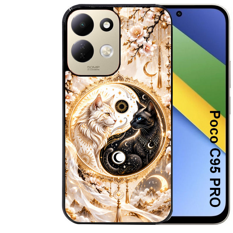 Coque pour POCO C95 PRO yin yang chat