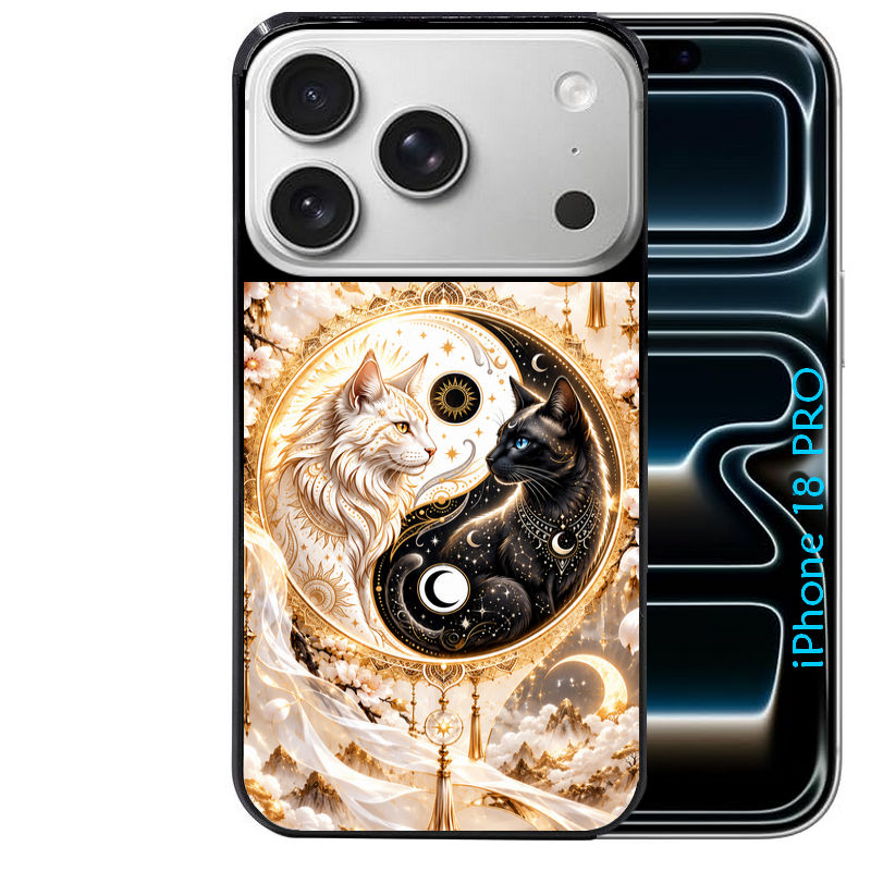 Coque pour Iphone 18 / PRO / PRO MAX / 18E yin yang chat