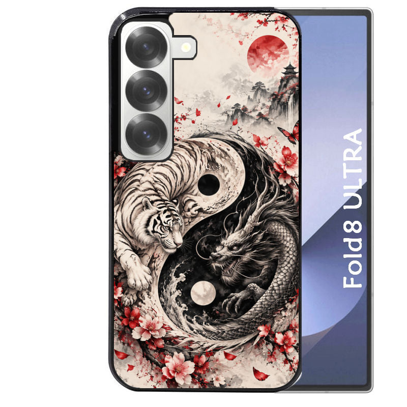 Coque pour Z Fold 8 / ULTRA yin yang tigre et dragon