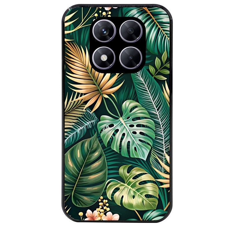 Coque noire taperso pour Redmi Note 14 et PRO PLUS 4G 5G avec motif jungle dore protection antichoc personnalisée