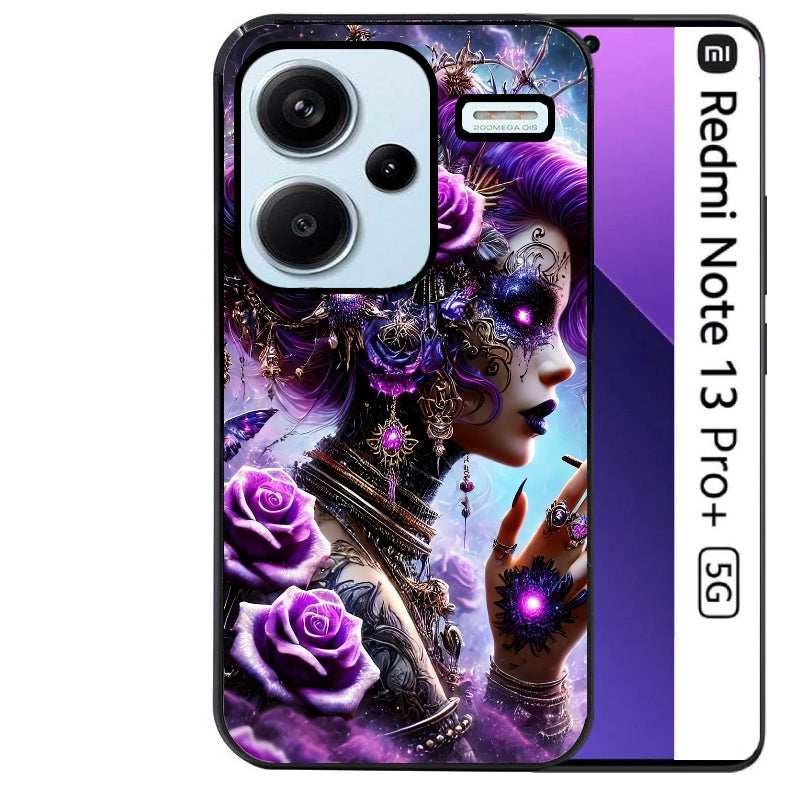 Coque noire taperso pour Redmi Note 13 PRO PLUS 5G avec motif fee style steampunk protection antichoc personnalisée