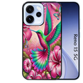 Coque noire taperso pour OPPO Reno 15 et F FS 5G avec motif colibri et fleurs protection antichoc personnalisée