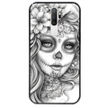 Coque noire taperso pour OPPO A5 A9 2020 avec motif mort calavera tatoo protection antichoc personnalisée