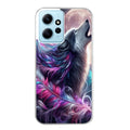 Coque taperso pour POCO X5 5G avec motif loup et plume protection antichoc personnalisée