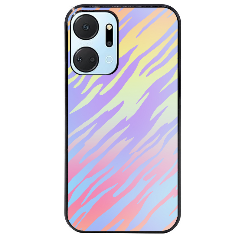 Coque noire taperso pour Honor X7A avec motif zebre pastel protection antichoc personnalisée