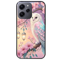 Coque noire taperso pour Redmi 12 4G et 5G avec motif chouette cerisier protection antichoc personnalisée