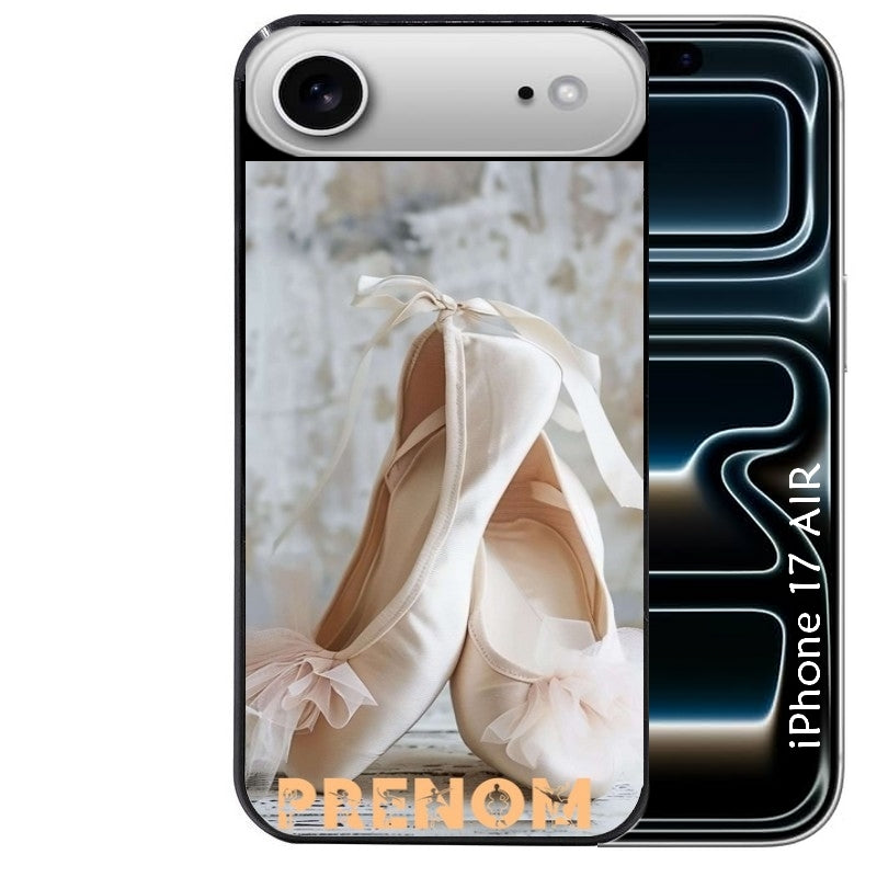 Coque noire taperso pour Iphone 17 17E AIR MAX PRO avec motif ballerine danse personnalisee protection antichoc personnalisée