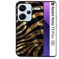 Coque noire taperso pour Redmi Note 13 PRO PLUS 5G avec motif zebre gold protection antichoc personnalisée