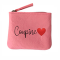 Porte monnaie personnalisé copine coupine en feutrine en feutrine