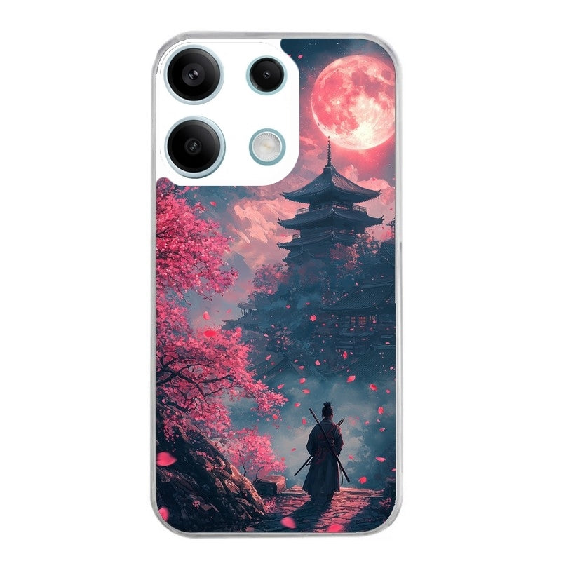 Coque taperso pour POCO X6 5G avec motif samourai cerisier protection antichoc personnalisée