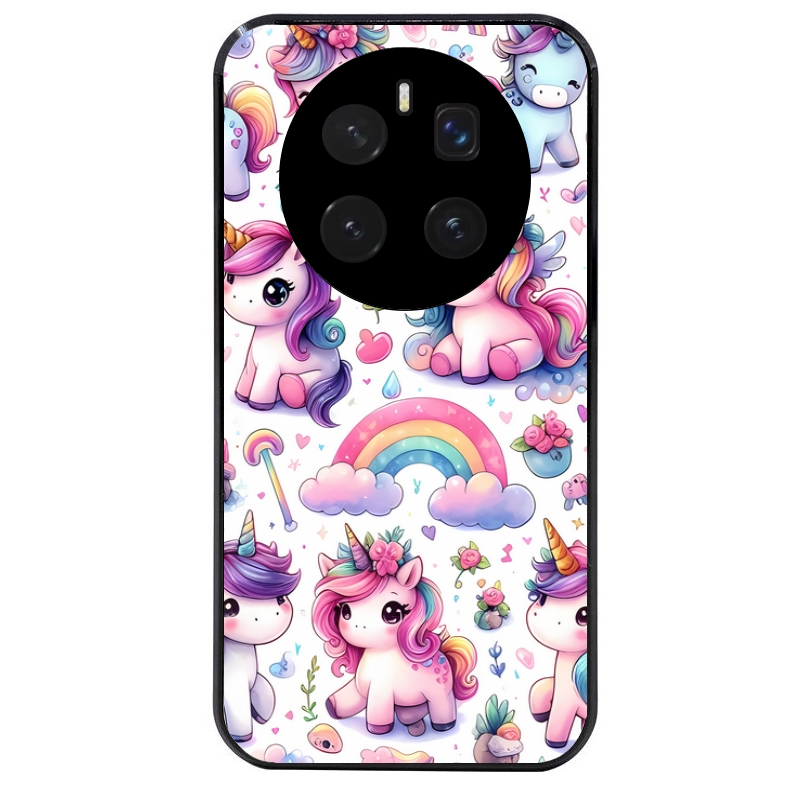 Coque noire taperso pour Magic 7 LITE et PRO avec motif licorne arc en ciel protection antichoc personnalisée