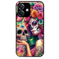 Coque noire taperso pour OPPO A40 avec motif tete de mort calavera skull protection antichoc personnalisée