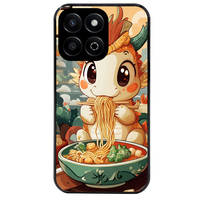 Coque noire taperso pour Honor X6B X5C X5C PLUS avec motif dragon ramen 3 protection antichoc personnalisée