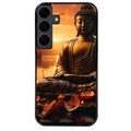 Coque noire taperso pour galaxy A06 A16 A26 A36 A56 avec motif bouddha et soleil protection antichoc personnalisée