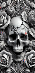 Tête de mort noir blanc