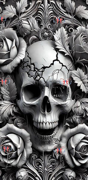 Tête de mort noir blanc