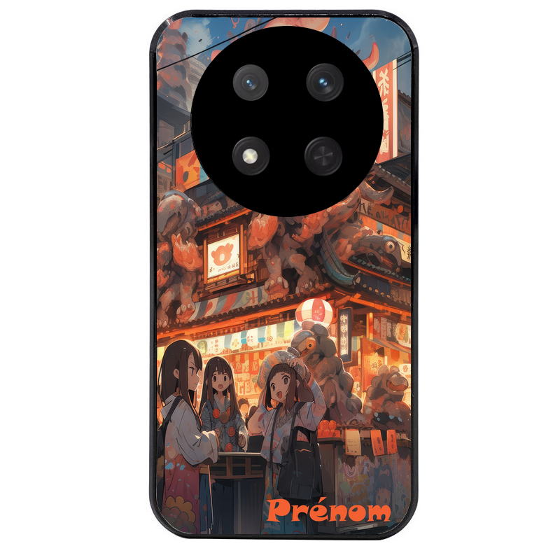 Coque noire taperso pour Magic 7 LITE et PRO avec motif anime street japan personnalise protection antichoc personnalisée