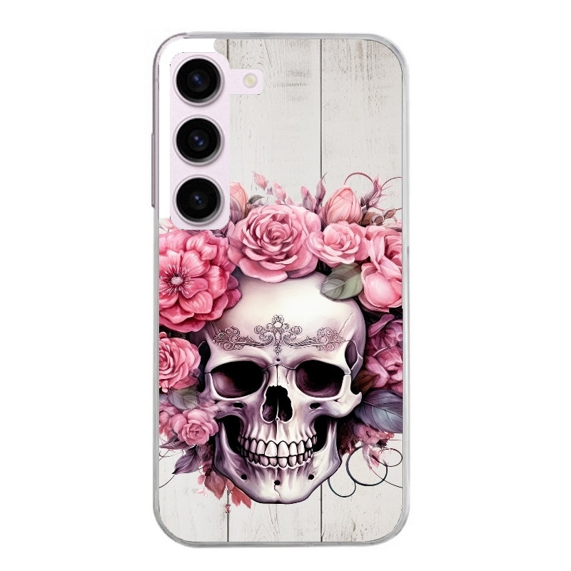 Coque taperso pour Galaxy A13 4G et 5G A23 A53 avec motif tete de mort floral protection antichoc personnalisée