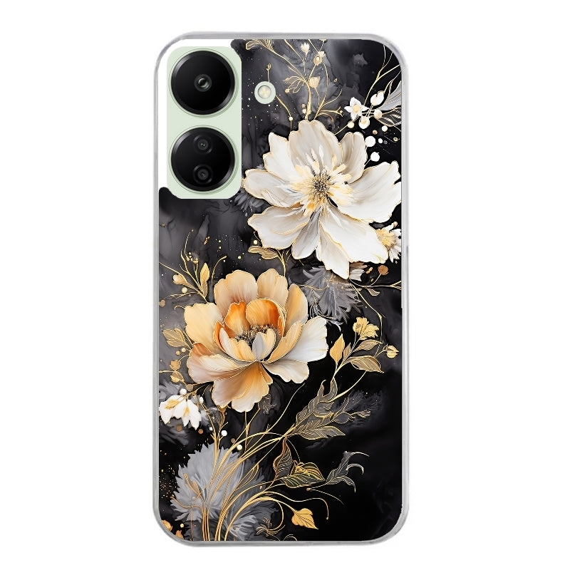 Coque taperso pour POCO C65 4G avec motif fleur blanche protection antichoc personnalisée