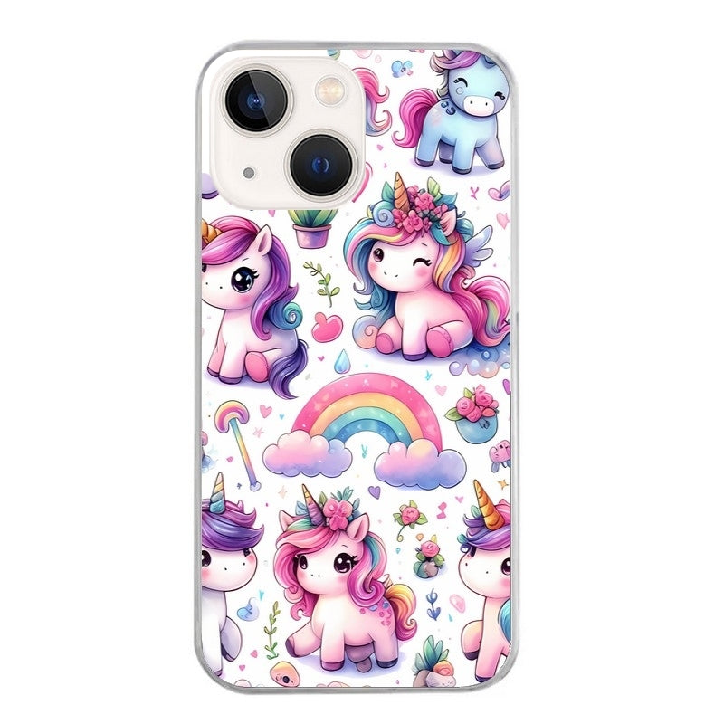 Coque taperso pour Iphone 12 et PRO MINI PRO MAX avec motif licorne arc en ciel protection antichoc personnalisée
