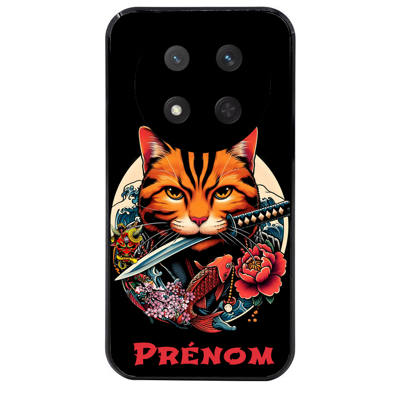 Coque noire taperso pour Magic 7 LITE et PRO avec motif chat carpe koii japan personnalise protection antichoc personnalisée