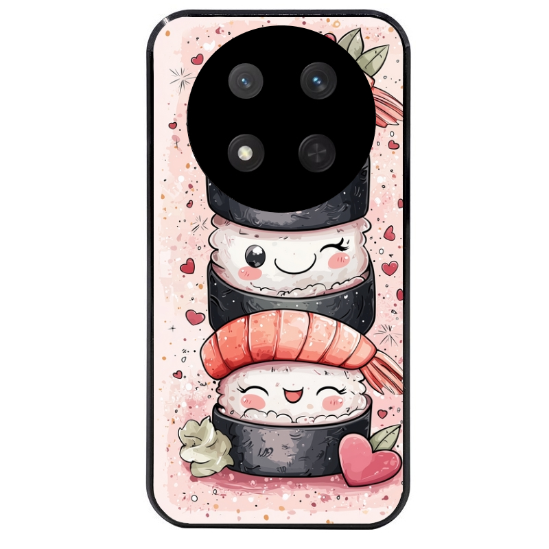 Coque noire taperso pour Magic 7 LITE et PRO avec motif sushi kawai anime protection antichoc personnalisée