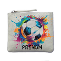 Porte monnaie personnalisé foot color ivoire en feutrine en feutrine ivoire