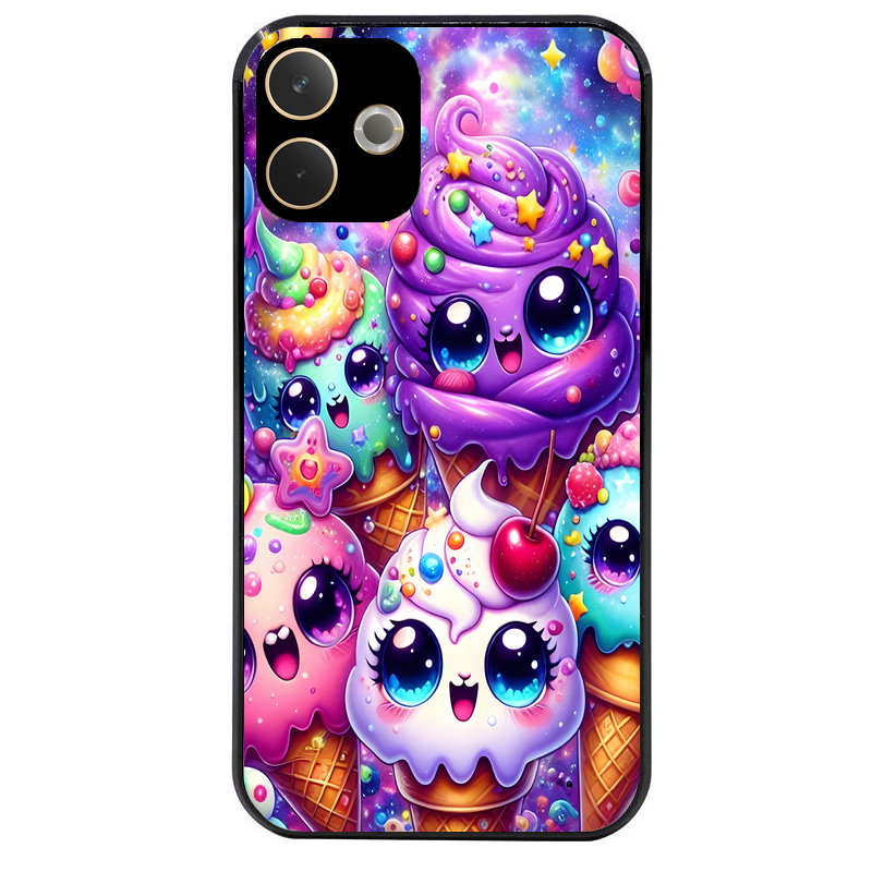 Coque noire taperso pour OPPO A5 PRO 4G et 5G avec motif anime ice cream kawaii protection antichoc personnalisée