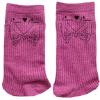 Chaussettes personnalisée paillettes rose motif couple amour