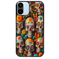 Coque noire taperso pour Redmi A1 et A2 avec motif mort mexicaine papillon protection antichoc personnalisée