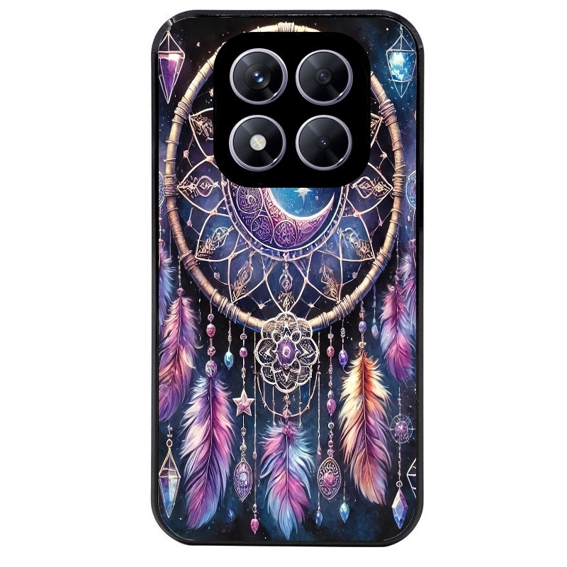 Coque noire taperso pour Redmi Note 14 et PRO PLUS 4G 5G avec motif dreamcatcher et lune protection antichoc personnalisée