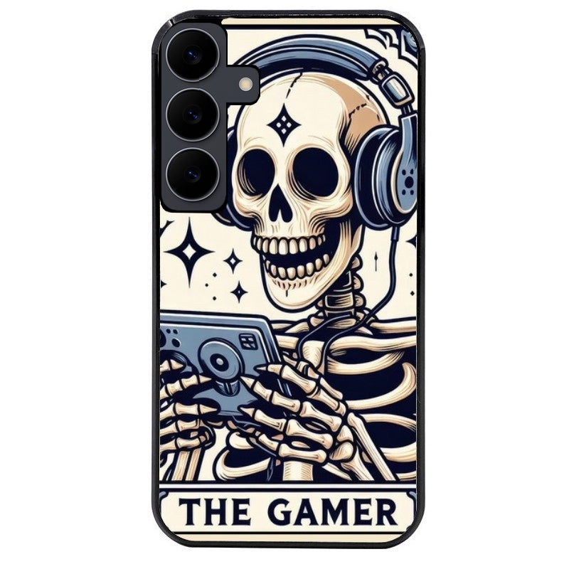 Coque noire taperso pour galaxy A06 A16 A26 A36 A56 avec motif mort gamer protection antichoc personnalisée