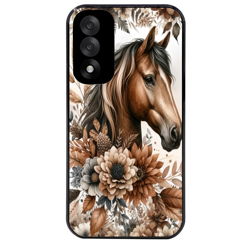 Coque noire taperso pour OnePlus Nord 5 avec motif cheval automne protection antichoc personnalisée