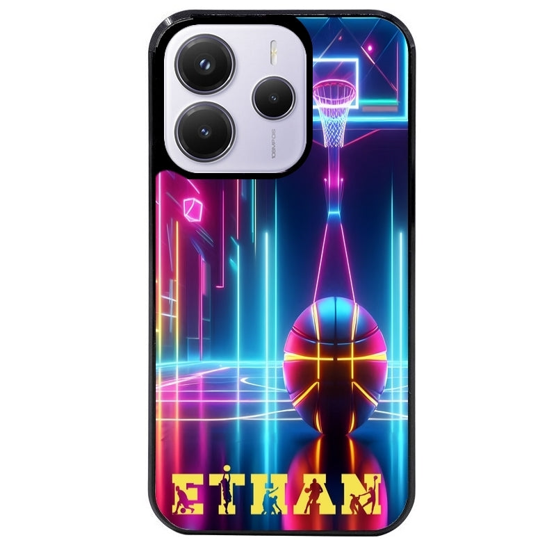 Coque noire taperso pour Redmi Note 14 et PRO PLUS 4G 5G avec motif basket electro personnalisee protection antichoc personnalisée