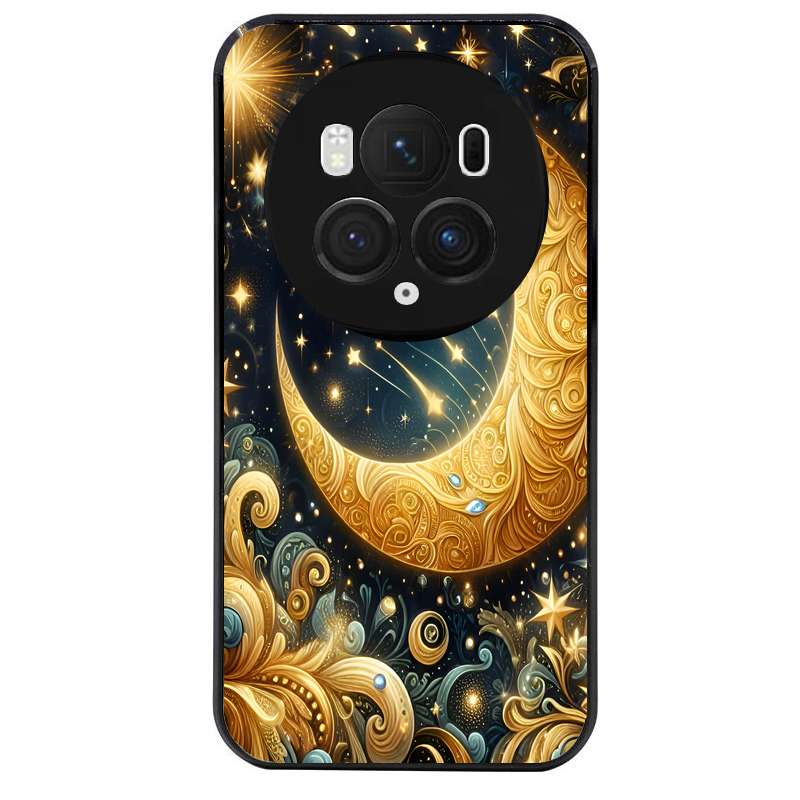 Coque noire taperso pour Magic 5 6 LITE et PRO avec motif lune astre protection antichoc personnalisée