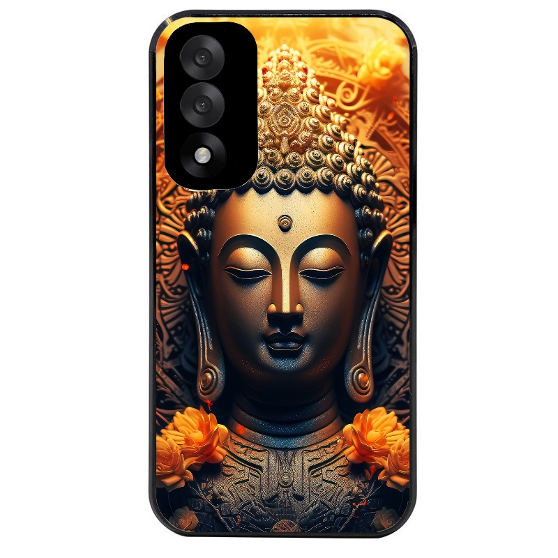 Coque noire taperso pour OnePlus Nord 5 avec motif bouddha et fleur protection antichoc personnalisée