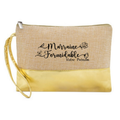 Pochette personnalisée marraine formidable en jute et doré en jute et doré