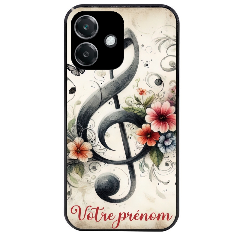 Coque noire taperso pour OPPO A40 avec motif musique cle sol personnalisee protection antichoc personnalisée