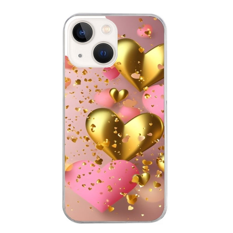 Coque taperso pour Iphone 15 et PRO PLUS PRO MAX avec motif coeur rose protection antichoc personnalisée
