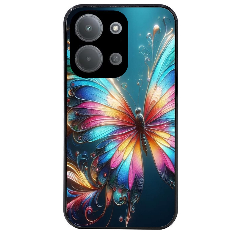 Coque noire taperso pour POCO C85 avec motif papillon arc protection antichoc personnalisée