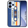 Coque noire taperso pour OPPO Reno 15 et F FS 5G personnalisable avec motif cassette bleu protection antichoc personnalisée