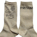 Chaussettes personnalisées paillettes doré motif casse pied